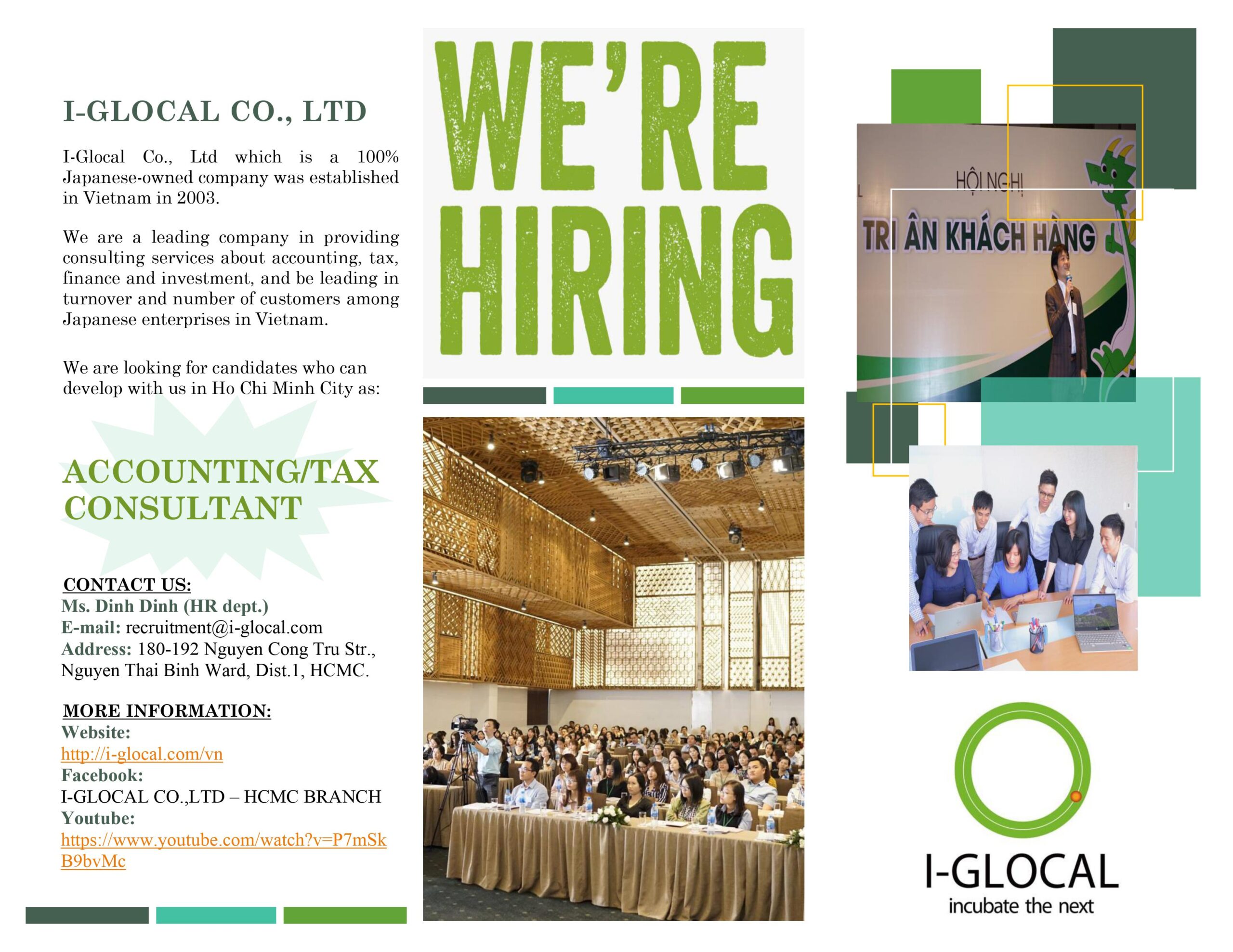 RECRUITMENT INFORMATION – BRANCH OF I-GLOCAL CO., LTD IN HO CHI MINH CITY